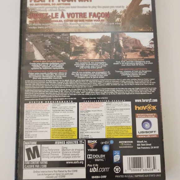 Far Cry 2 (PC, 2008) DVD-ROM Complete In Box CIB - Picture 2 of 4